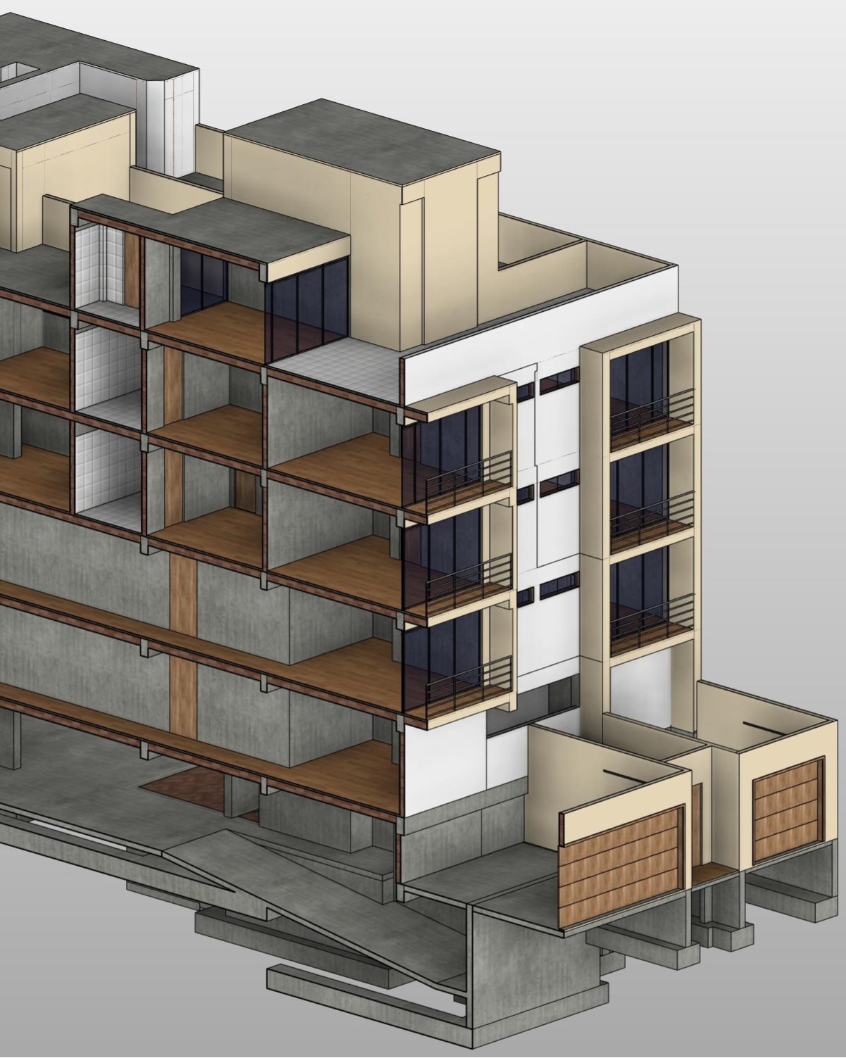 Diseño de interiores BIM - Distribución espacial de departamento