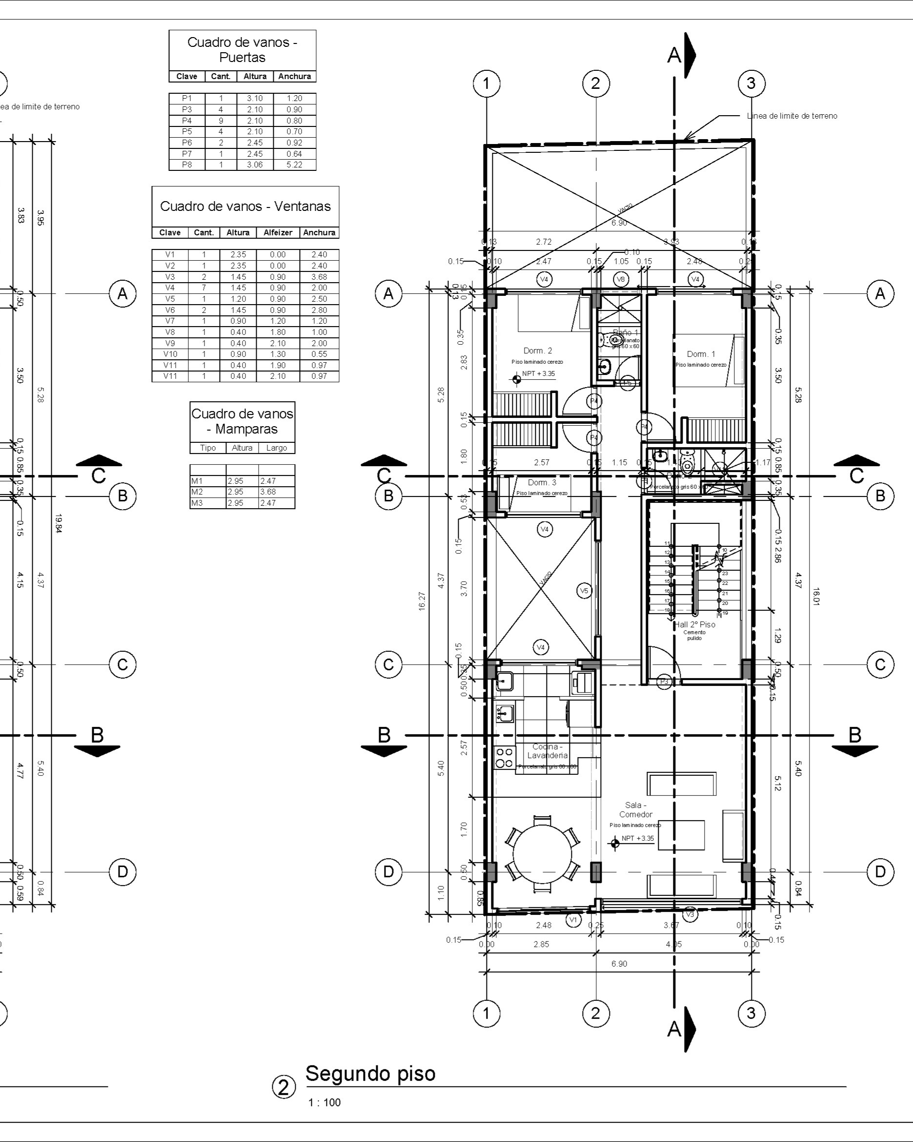 Axonometría explotada 3D - Proyecto de vivienda unifamiliar